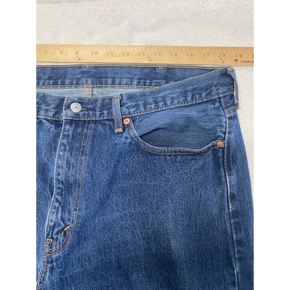 Levi's 505 Regular Fit‎ Jeans Mens W38 L32 Medium Wash Blue Denim Pants - Picture 4 of 9